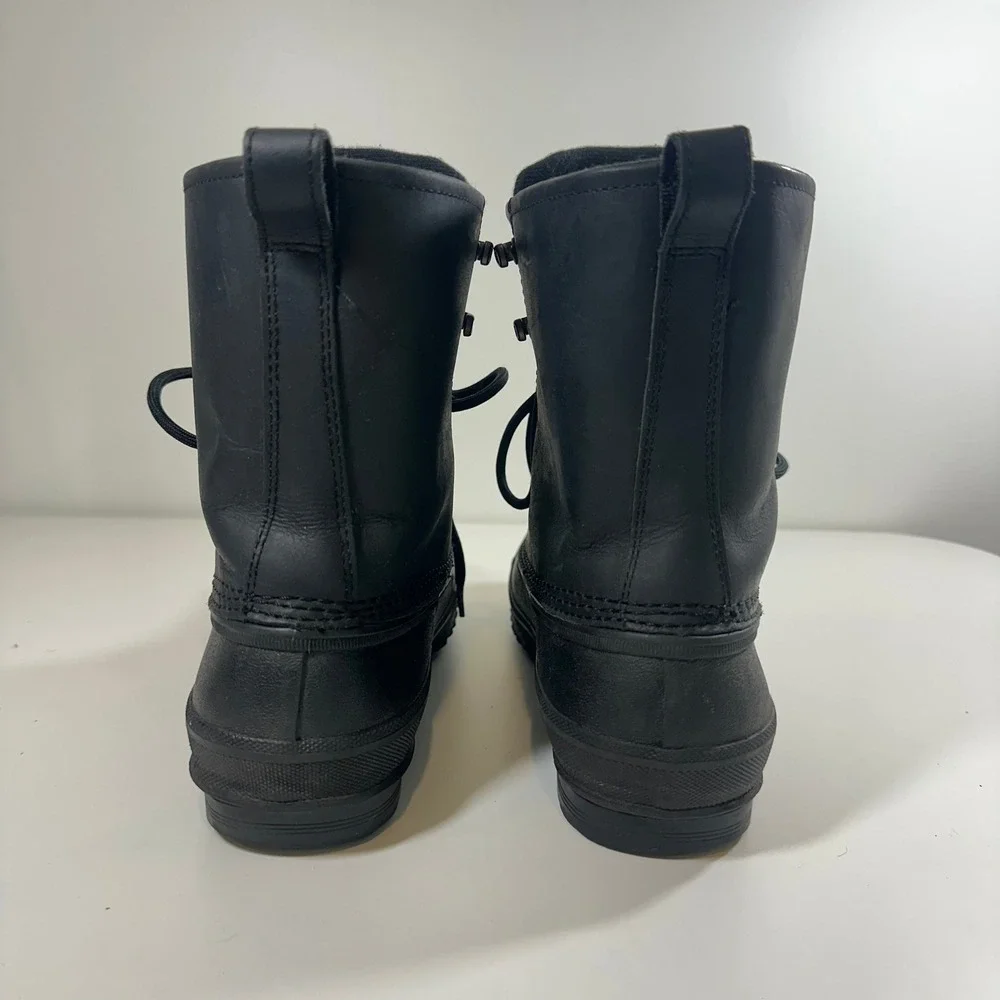 UGG Waterproof Duck Boots Black Leather Rubber Lace Up Rain Snow Mens 11